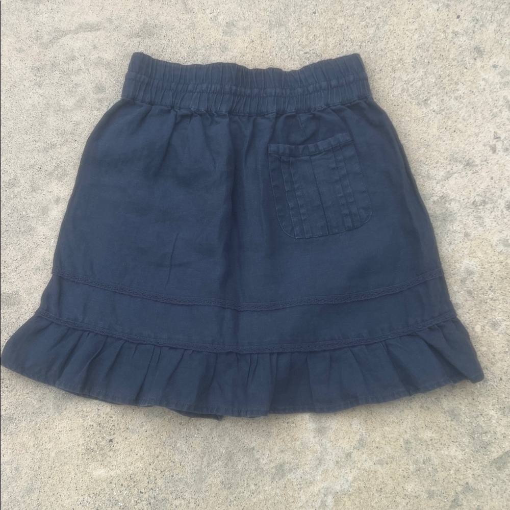 Athleta Poolside Ruffled Hem Grey Linen Skirt Women's Size 2 - Picture 5 of 9